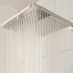 Pomme de douche haute carré, SENSEA Lana, L.25 x l.25 cm chromé