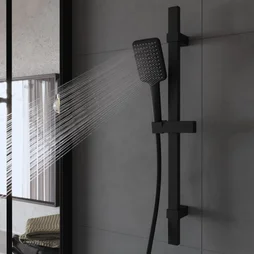 Barre de douche, SENSEA Studio, noir, 60 cm