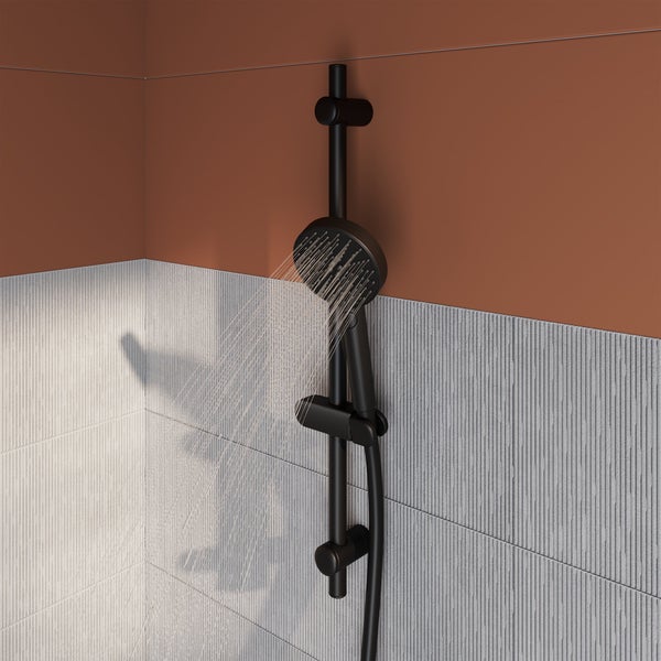 Barre de douche, SENSEA Easy, 58 cm, noir