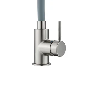 Robinet de cuisine avec bec flexible DELINIA Eleki gris