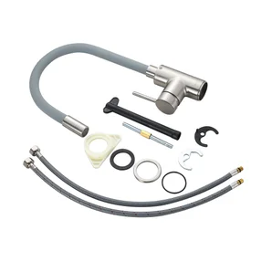 Robinet de cuisine avec bec flexible DELINIA Eleki gris