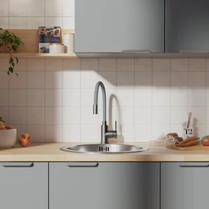 Robinet de cuisine avec bec flexible DELINIA Eleki gris