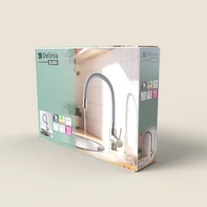 Robinet de cuisine avec bec flexible DELINIA Eleki gris