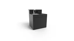 Plan de travail acier pour evier FORGE ADOUR, noir