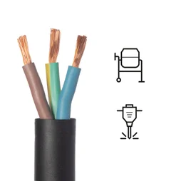 Cable electrique 3G 2.5mm? h07rn-f L.5m, noir