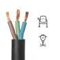 Cable electrique 3G 2.5mm? h07rn-f L.5m, noir
