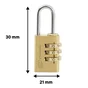 Cadenas à code STANDERS laiton, l.21 mm
