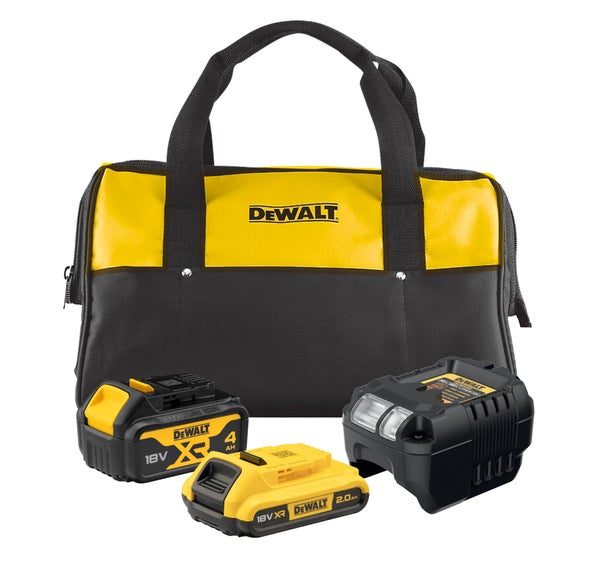 Lot de 2 batteries et 1 chargeur DEWALT, 18 V, 4 Ah Dcb1102mdr-qw lithium-ion