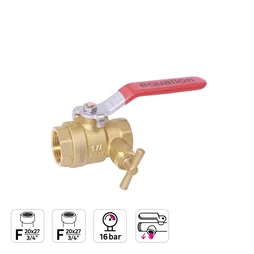Vanne manette 1/4 de tour, femelle/femelle 20 x 27 mm