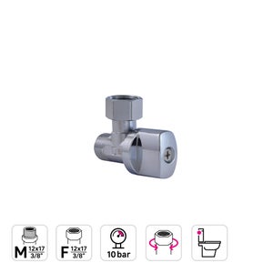 Robinet d'arrêt wc mâle femelle 12/17 laiton EQUATION