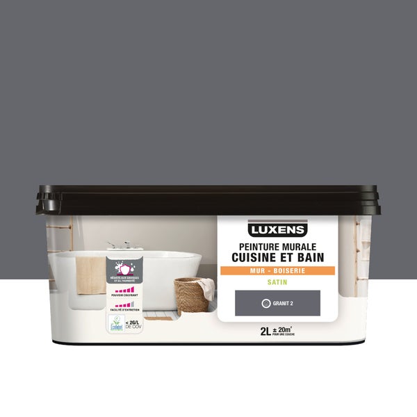 Peinture mur granit 2 satin LUXENS cuisine et bain 2l