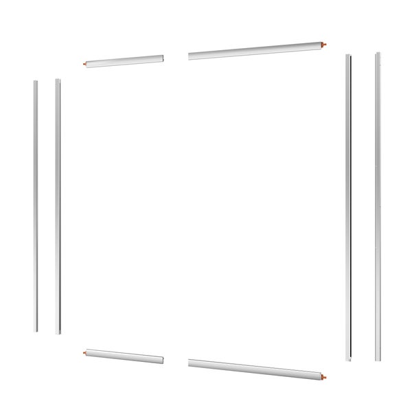 Profilé de finition rectangle chromé, l.79 x L.99 cm, Easy