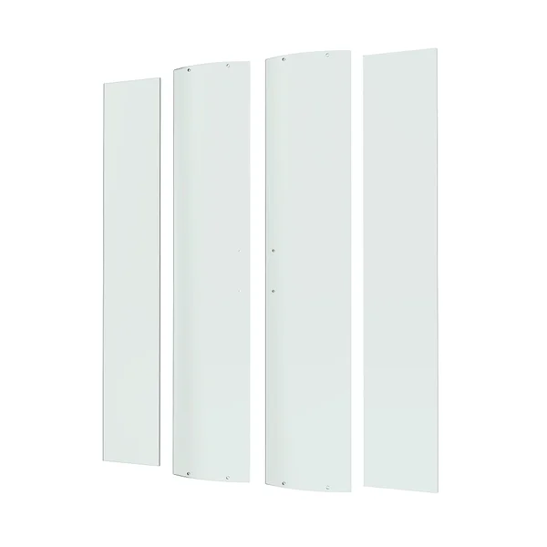 Verre porte de douche, angle 1/4 de cercle chromé, L.80 cm x l.80 cm, transparent, Easy