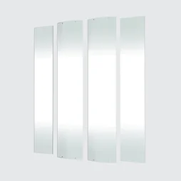 Verre porte de douche, angle 1/4 de cercle chromé, L.80 cm x l.80 cm, sérigraphié, Easy