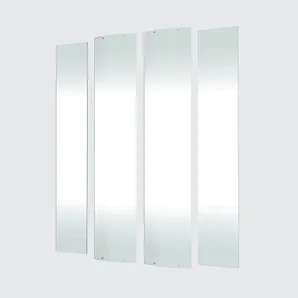 Verre porte de douche, angle 1/4 de cercle chromé, L.90 cm x l.90 cm, sérigraphié, Easy