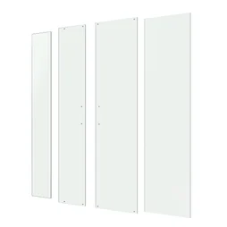Verre de composition de douche, rectangle chromé, H.190 x l.80 cm, transparent