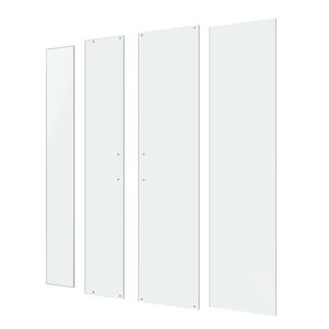 Verre de composition de douche, rectangle chromé, H.190 x l.80 cm, transparent