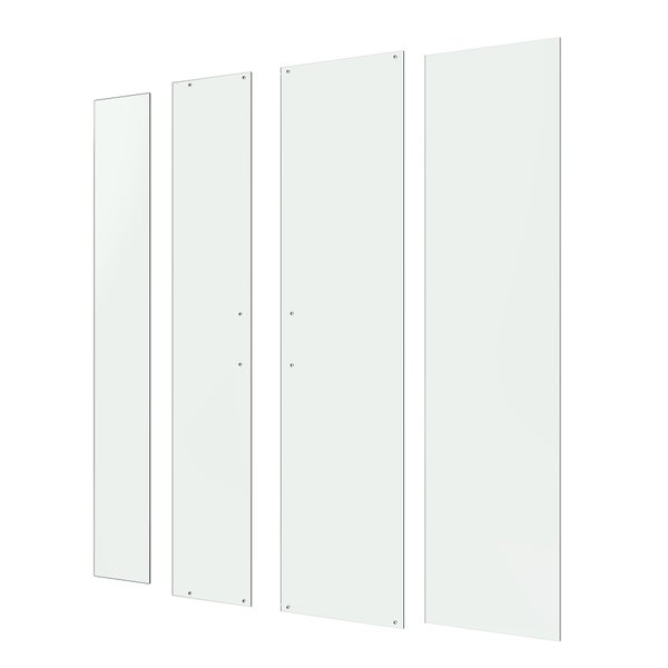 Verre de composition de douche, rectangle chromé, H.190 x l.80 cm, transparent