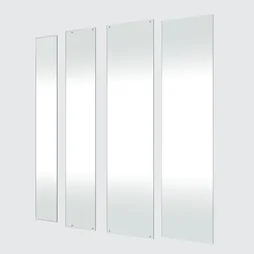 Verre de composition de douche, rectangle chromé, H.190 x l.80 cm, sérigraphié
