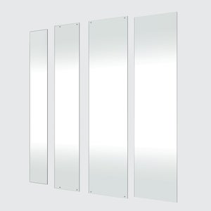Verre de composition de douche, rectangle chromé, H.190 x l.80 cm, sérigraphié