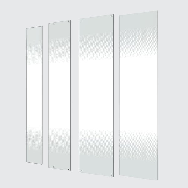 Verre de composition de douche, rectangle chromé, H.190 x l.80 cm, sérigraphié