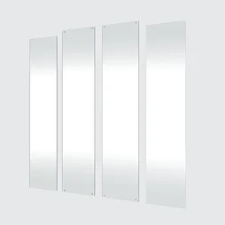 Verre porte de douche, angle carré chromé, L.190 cm x l.80 cm, sérigraphié, Easy