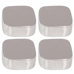 Jeu de 4 fixations miroirs coins ronds chromés