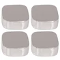 Jeu de 4 fixations miroirs coins ronds chromés