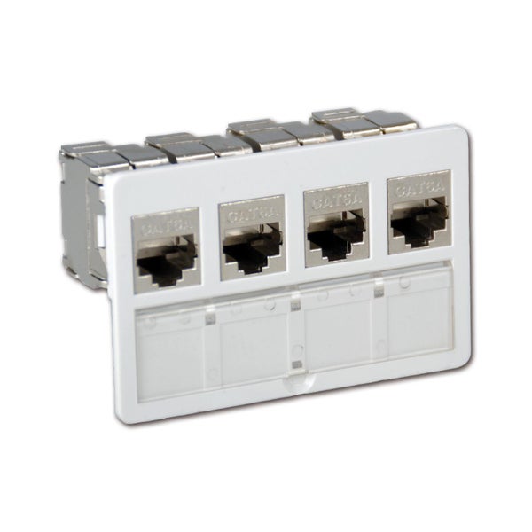Bloc de 4 connecteurs modulaires RJ45 cat.6 OHMTEC