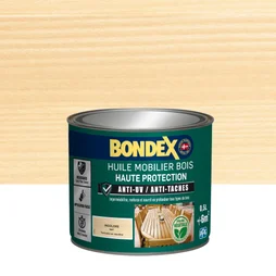 Huile BONDEX mobilier bois haute protection incolore mat, 0.5 L