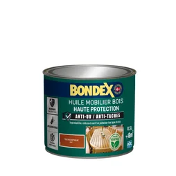 Huile BONDEX mobilier bois haute protection teck mat, 0.5 L
