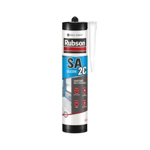 Mastic sanitaire silicone acetique RUBSON gris foncé cartouche 280ml