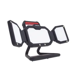 Projecteur LED IP54, 3400 lumens, 3 têtes orientables, 3 modes, 10h autonomie, Blanc froid, rechargeable USB-C XANLITE