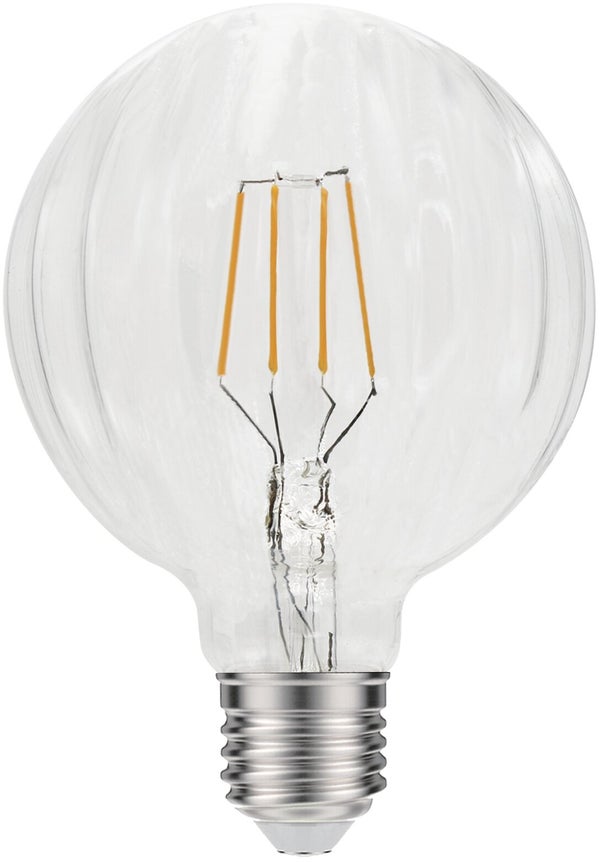 Ampoule led décorative, globe, striée droit, XXCELL, 95mm E27, 400lm = 35W, 2700K blanc chaud