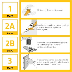 Mastic colle bois Sikaflex - 146 SIKA blanc, 410 g