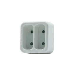 Biplite murale, 2 prises 6A, blanc