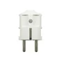 Fiche électrique mâle 2 pôles + terre, connexion en haut, 16 A, blanc