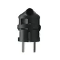 Fiche électrique mâle 2 pôles + terre, connexion sur le côté, 16 A, noir