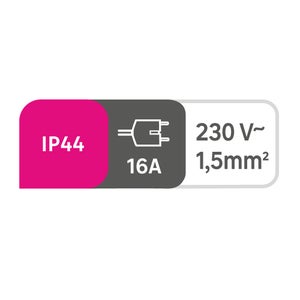 Fiche électrique mâle 2 pôles + terre, 16 A, LEXMAN
