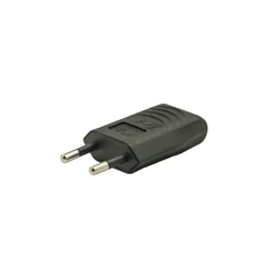 Fiche électrique mâle 2 pôles, connexion en haut, 6 A, noir