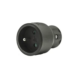 Fiche électrique femelle 2 pôles + terre, connexion en haut, 16 A, noir