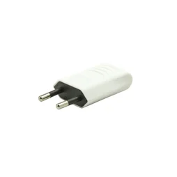 Fiche électrique mâle 2 pôles, connexion sur le côté, 6 A, blanc