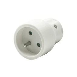 Fiche électrique femelle 2 pôles + terre, connexion en haut, 16 A, blanc