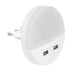 Veilleuse led sur prise avec 2 prises USB Tirpi, INSPIRE, 230 V