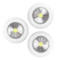 Lot de 3 éclairages bouton poussoir led à pile 3AAA blanc neutre