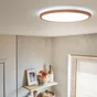 Plafonnier salle de bain, INSPIRE Lano nature, module led, diam. 29,4 cm couleur bois