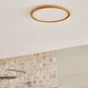 Plafonnier salle de bain, INSPIRE Lano nature, module led, diam. 29,4 cm couleur bois