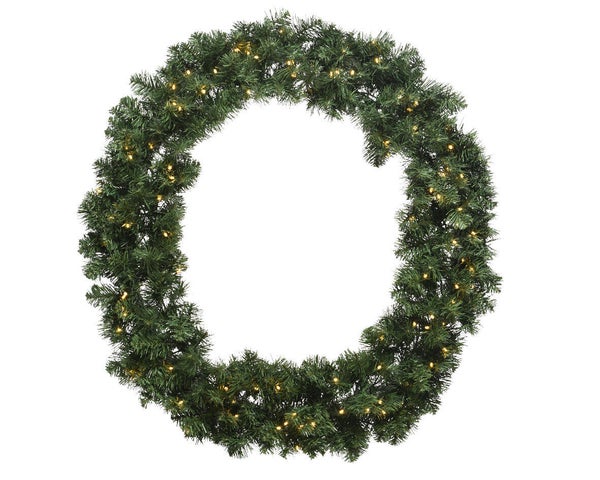Couronne ext sapin artificiel vert Imperial d60 50led bc clignot pile