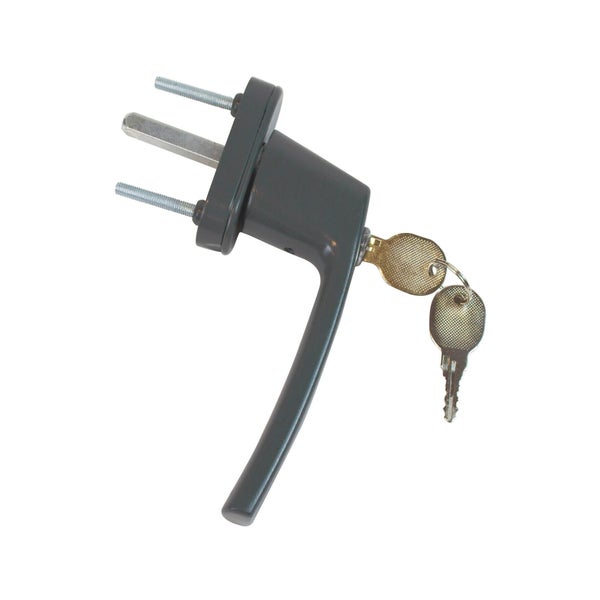 Poignee de fenetre a cle ACBAT Keys, aluminium mat gris