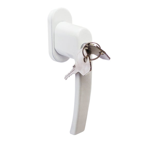 Poignee de fenetre a cle ACBAT Keys, aluminium mat blanc